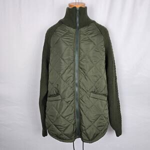 Unbranded Utility Jacket Women's Small Green Full Zip Up Pockets Quilted NWOT